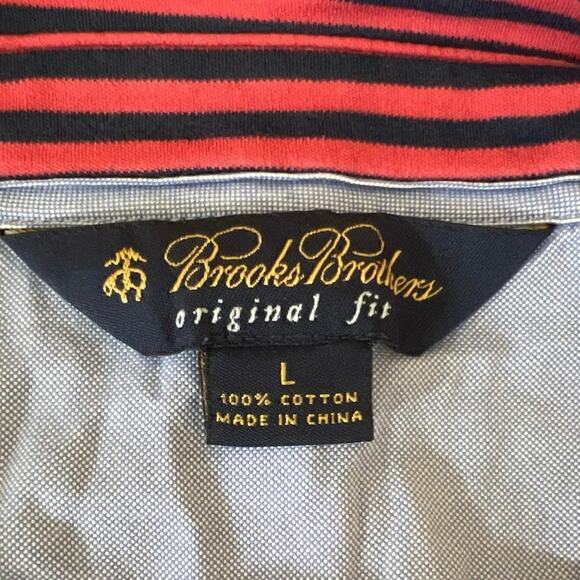 Brooks Brothers Purple Black Original Fit Striped Performance Polo Shirt Top L - Picture 4 of 4